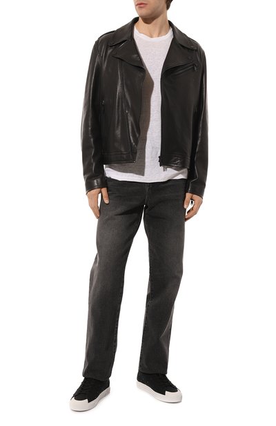 Льняной лонгслив 120% LINO белого цвета по цене 21950 руб., арт. Y0M70F4/000E908/S00, фото 2 Льняной лонгслив 120% LINO, арт. Y0M70F4/000E908/S00, фото 2