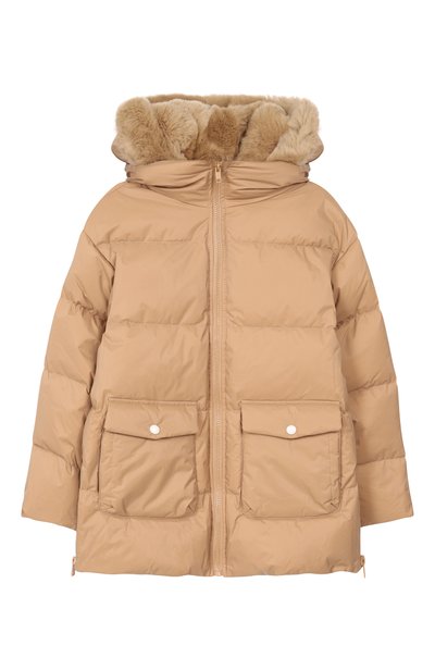 Пуховик с отделкой из кролика YVES SALOMON ENFANT, арт. 27WEM009XXD0XW_004