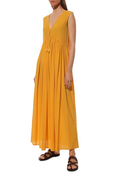 Хлопковое платье WEEKEND MAX MARA желтого цвета по цене 31000 руб., арт. VOLANTE 32210128, фото 3 Хлопковое платье WEEKEND MAX MARA, арт. VOLANTE 32210128, фото 3