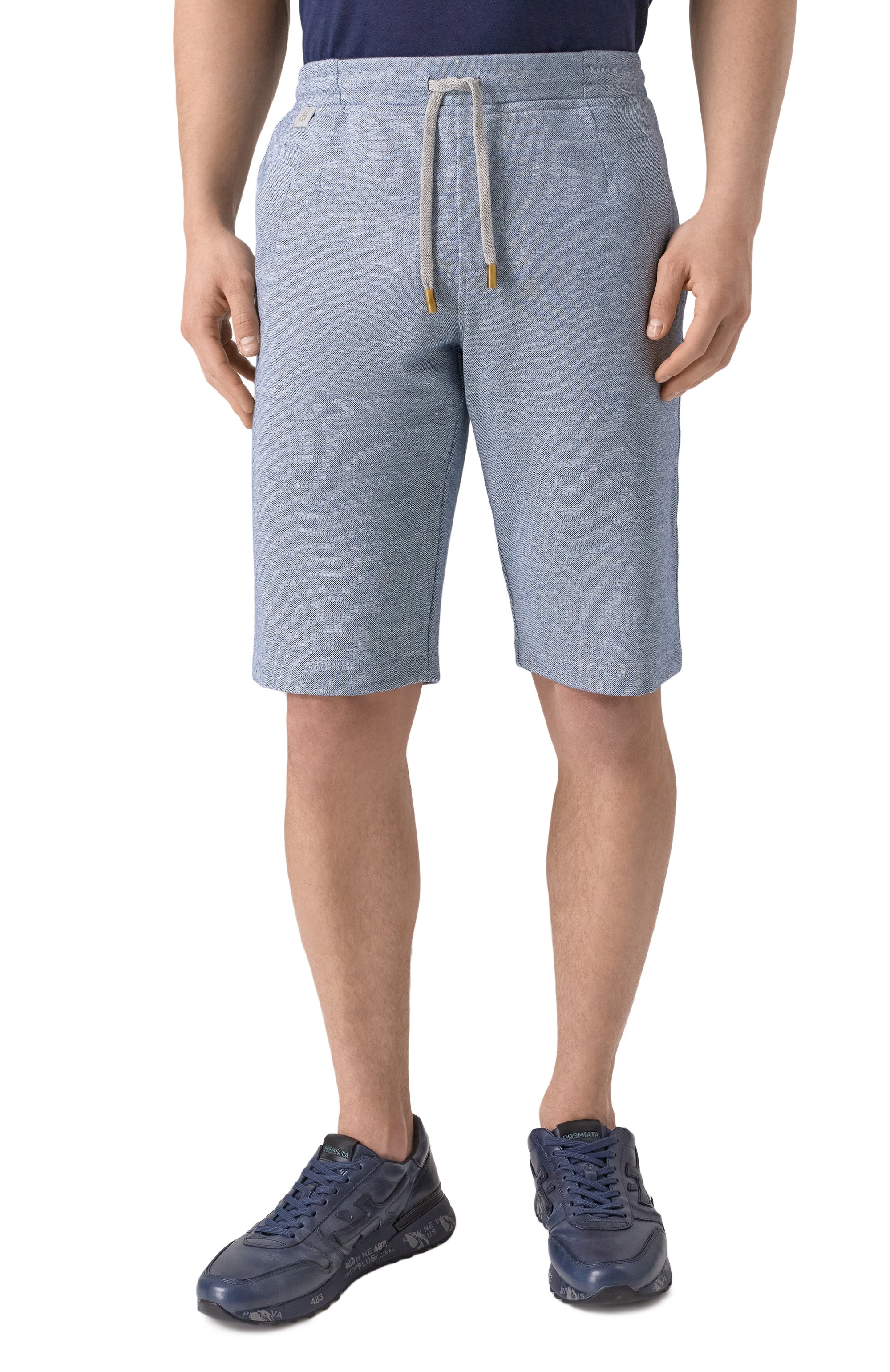 Шорты изо льна и хлопка CAPOBIANCO голубого цвета по цене 39950 руб., арт. 18M753.LUR0., фото 3 Шорты изо льна и хлопка CAPOBIANCO, арт. 18M753.LUR0., фото 3