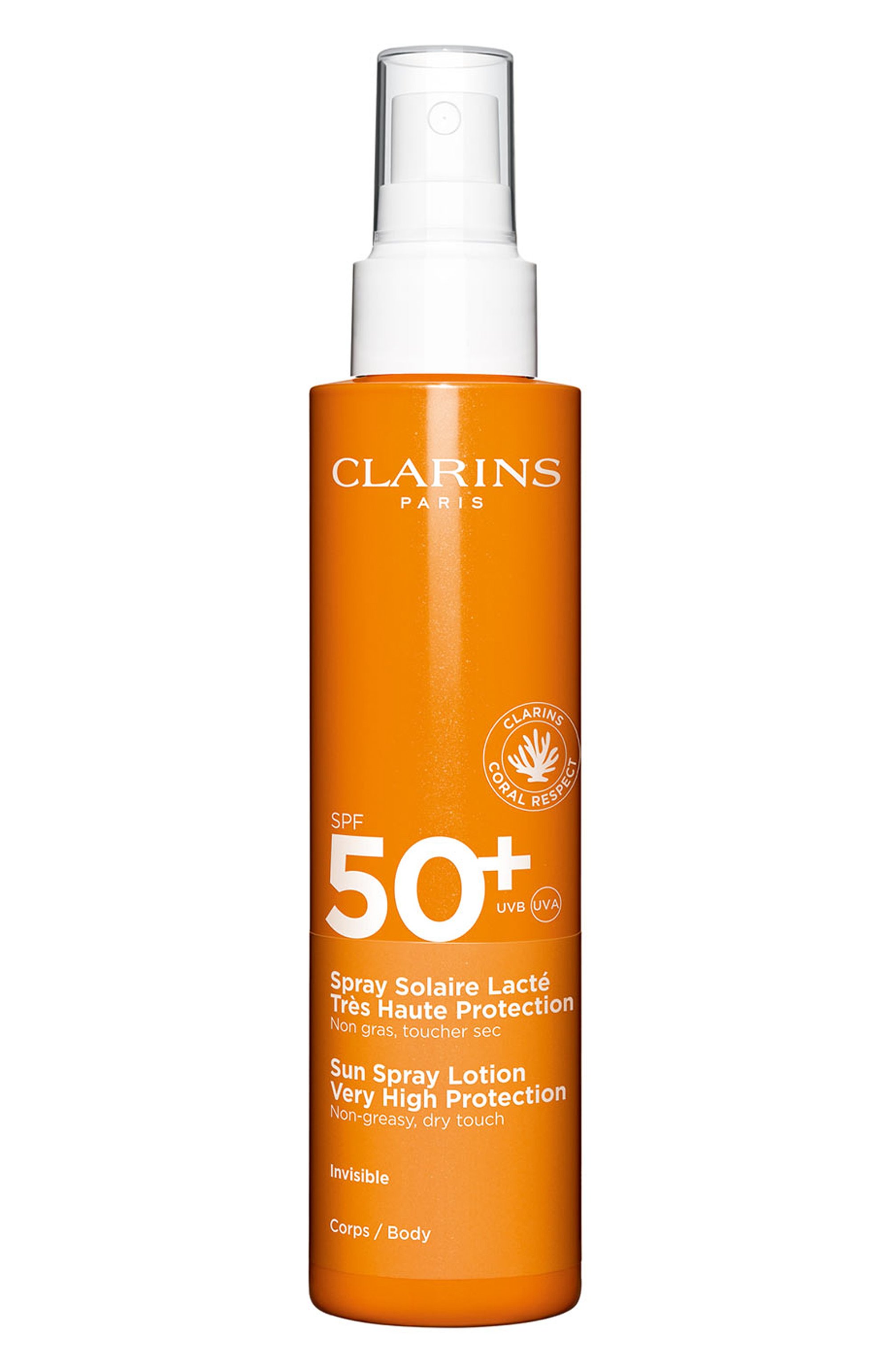 Солнцезащитное молочко-спрей для тела spf 50+ spray solaire lacte (150ml) CLARINS, арт. 80104578, фото 1