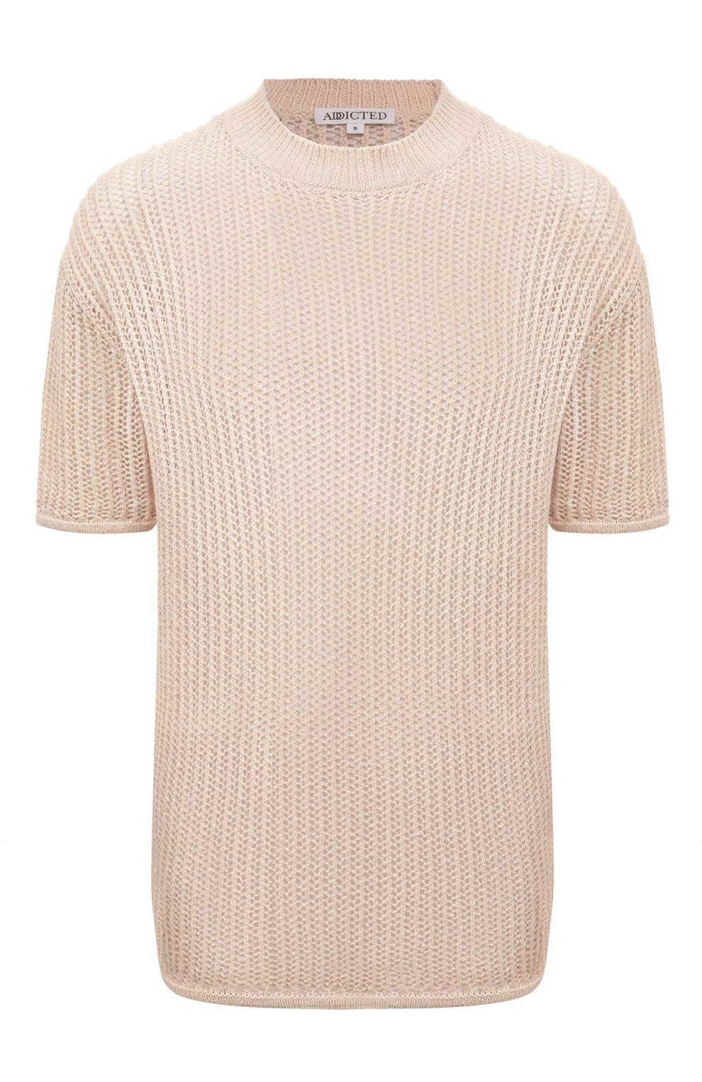 Хлопковый пуловер ADDICTED бежевого цвета по цене 21670 руб., арт. AC2224, фото 1 Хлопковый пуловер ADDICTED, арт. AC2224, фото 1