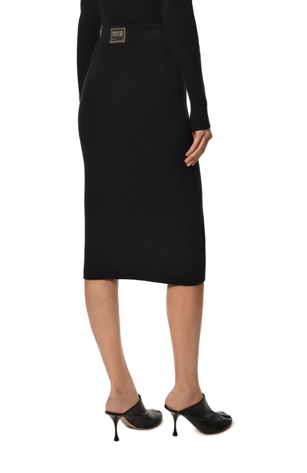 Хлопковая юбка VERSACE JEANS COUTURE, арт. 73HAEM29-73DPM29 RIB STRETCH FIL./CM01G, фото 4