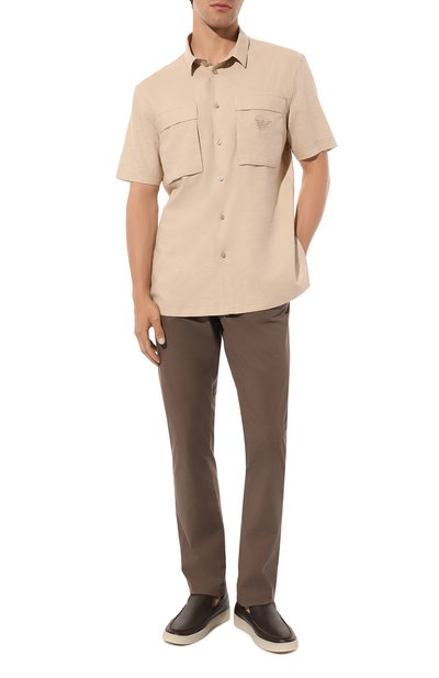 Рубашка изо льна и вискозы EMPORIO ARMANI, арт. 211861/3R467, фото 2