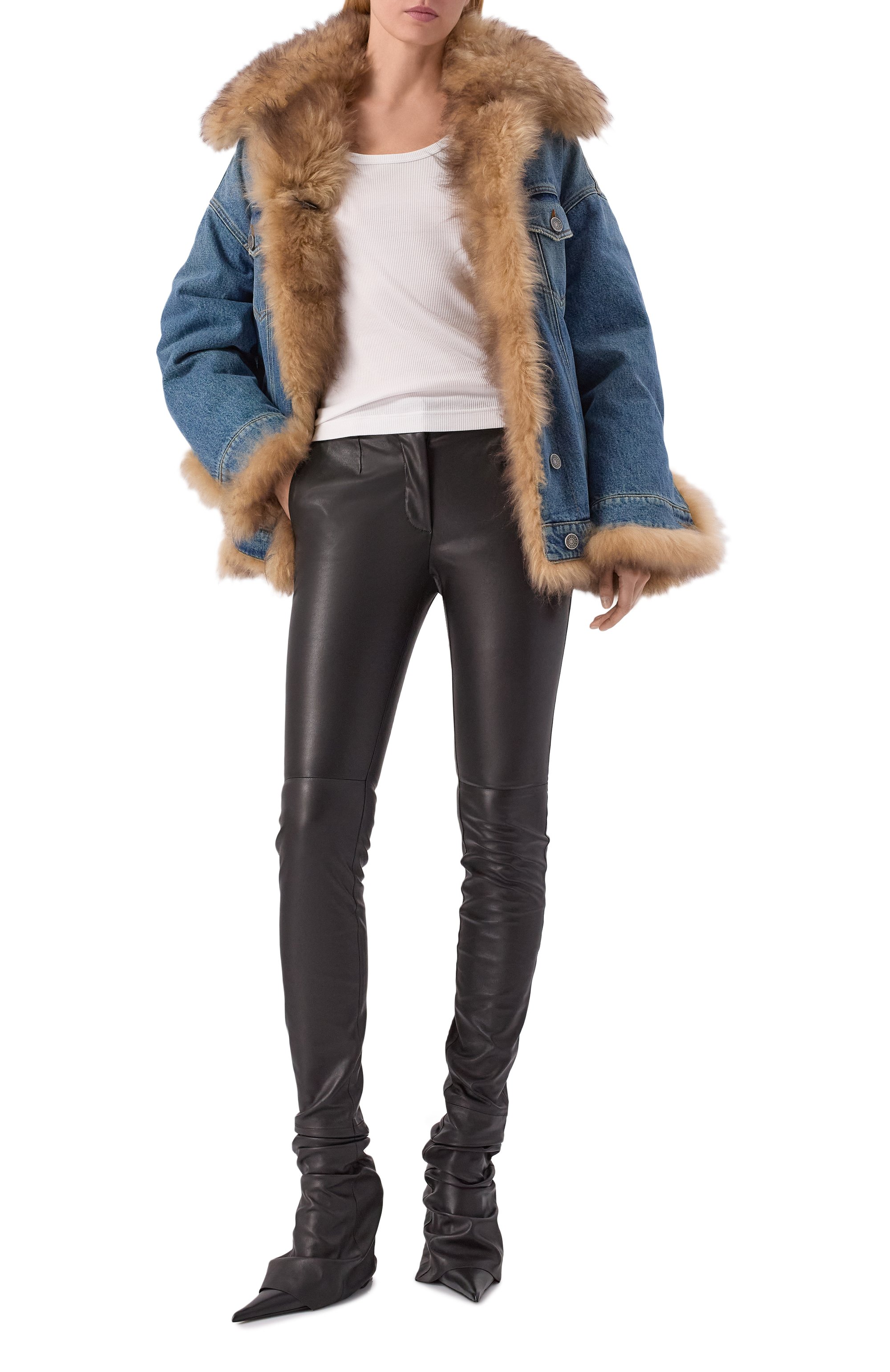 Кожаные брюки DOLCE & GABBANA, арт. FTDFKL/HULYL, фото 2