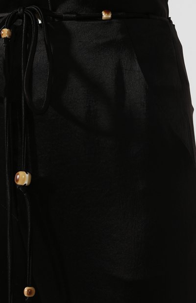 Брюки NANUSHKA черного цвета по цене 53350 руб., арт. FLAX_BLACK_WASHED SATIN, фото 5 Брюки NANUSHKA, арт. FLAX_BLACK_WASHED SATIN, фото 5