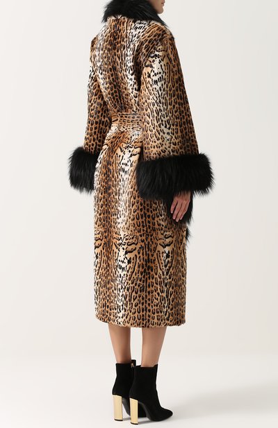 Шуба из меха козлика с отделкой из меха лисы DOLCE & GABBANA, арт. 0102/F0T17F/FUPRL, фото 4