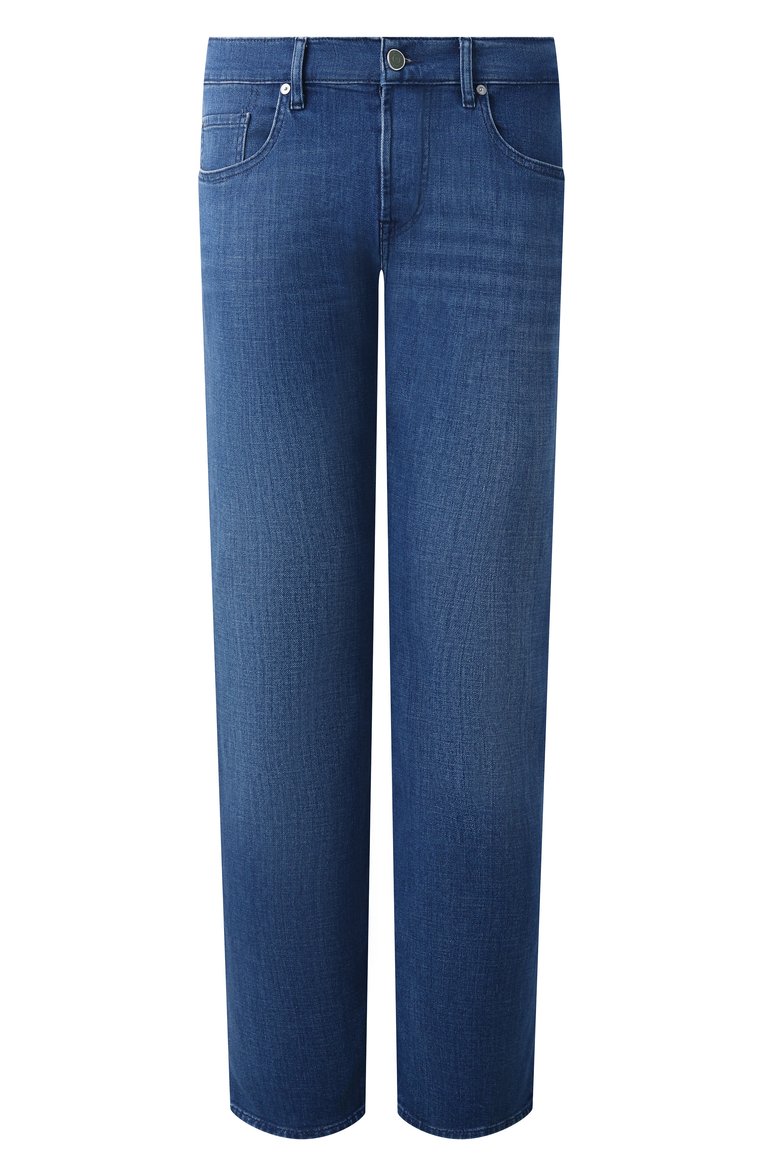 Мужские джинсы brett 7 FOR ALL MANKIND синего цвета, арт. 7T122R51 | Фото 1 (Длина (брюки, джинсы): Стандартные; Материал внешний: Хлопок, Деним; Кросс-КТ: Деним; Детали: Делаве; Силуэт М (брюки): Прямые; Стили: Повседневный; Автоматизация ТО: Проставлено; Автоматизация состава: Проставлено)