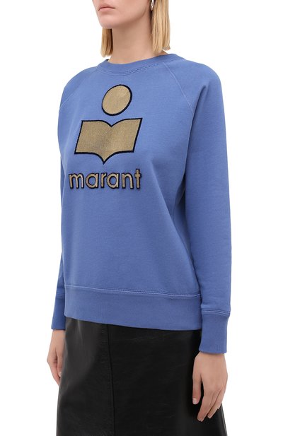 Хлопковый свитшот ISABEL MARANT ETOILE синего цвета по цене 28500 руб., арт. SW0037-20A054E/MILLY, фото 3 Хлопковый свитшот ISABEL MARANT ETOILE, арт. SW0037-20A054E/MILLY, фото 3