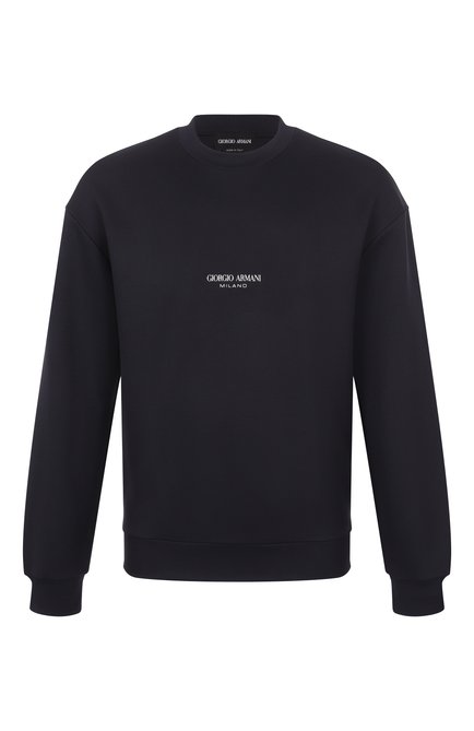 Мужской джемпер GIORGIO ARMANI темно-синего цвета, арт. GM001103/TE10668 | Фото 1 (Материал внешний: Синтетический материал; Материал сплава: Проставлено; Длина (для топов): Стандартные; Рукава: Длинные; Драгоценные камни: Проставлено)