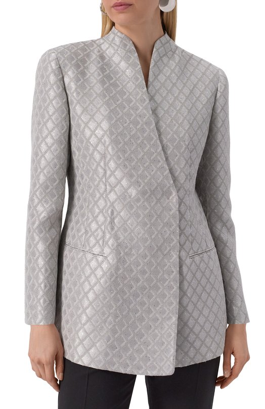 Жакет с отделкой пайетками Giorgio Armani GW000845/TE13744 Серебряный  GW000845/TE13744 Фото 3