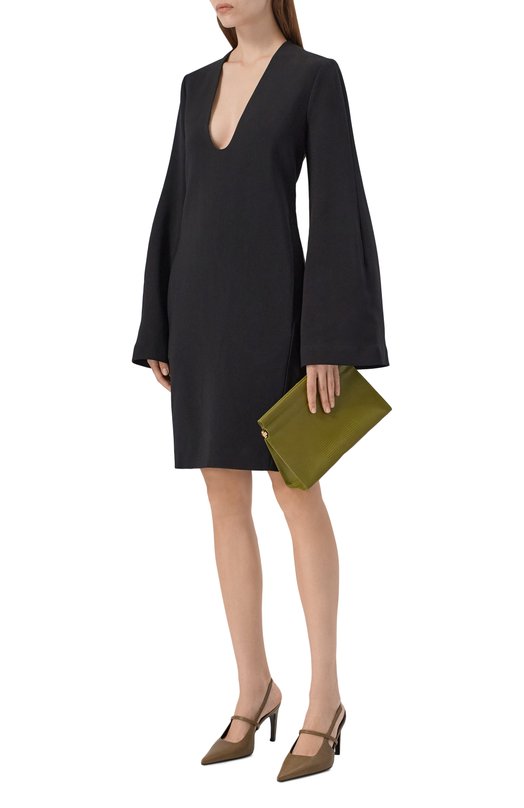 Платье из вискозы и хлопка TOTEME 254-WRD0269-FB0506 Чёрный  254-WRD0269-FB0506 Фото 2