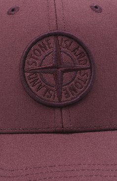 Мужская хлопковая бейсболка STONE ISLAND бордового цвета, арт. 761599661 | Фото 4 (Материал: Хлопок, Текстиль; Нос: Не проставлено)