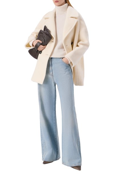 Шерстяное полупальто CINZIA ROCCA кремового цвета по цене 78750 руб., арт. AR28001/B2, фото 2 Шерстяное полупальто CINZIA ROCCA, арт. AR28001/B2, фото 2