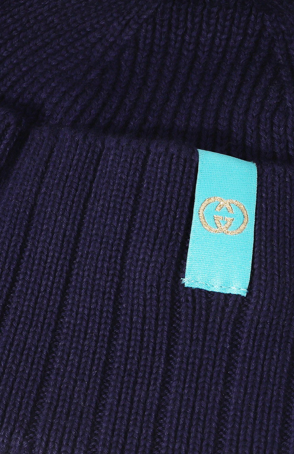 Хлопковая шапка GUCCI темно-синего цвета по цене 34560 руб., арт. 614023 4G111, фото 4 Хлопковая шапка GUCCI, арт. 614023 4G111, фото 4