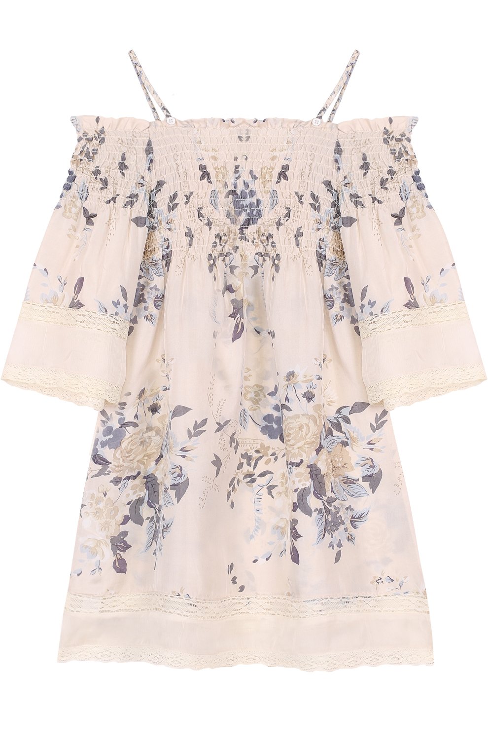 Шелковое платье свободного кроя с кружевной отделкой на тонких бретельках TWINSET, арт. GS82E1/6A-10A, фото 1