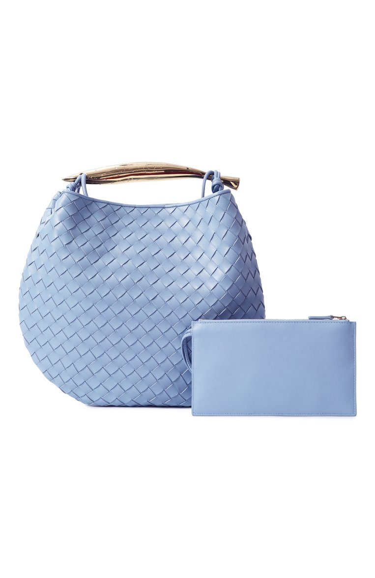 Женская сумка sardine medium BOTTEGA VENETA голубого цвета, арт. 754988-VCPP1 | Фото 7 (Размер: medium; Материал: Натуральная кожа; Автоматизация состава: Проставлено; Автоматизация ТО: Проставлено)