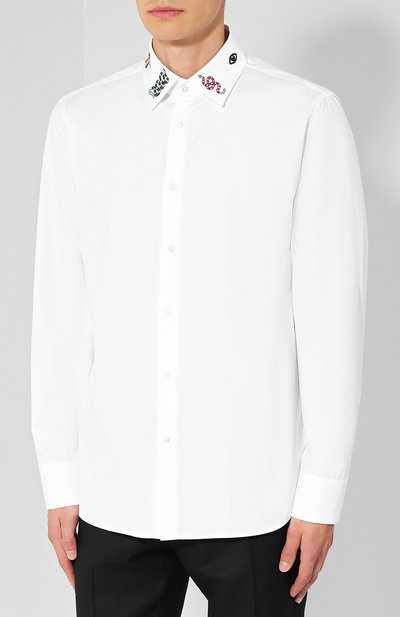 Хлопковая рубашка с воротником кент GUCCI, арт. 523500/Z341L, фото 3
