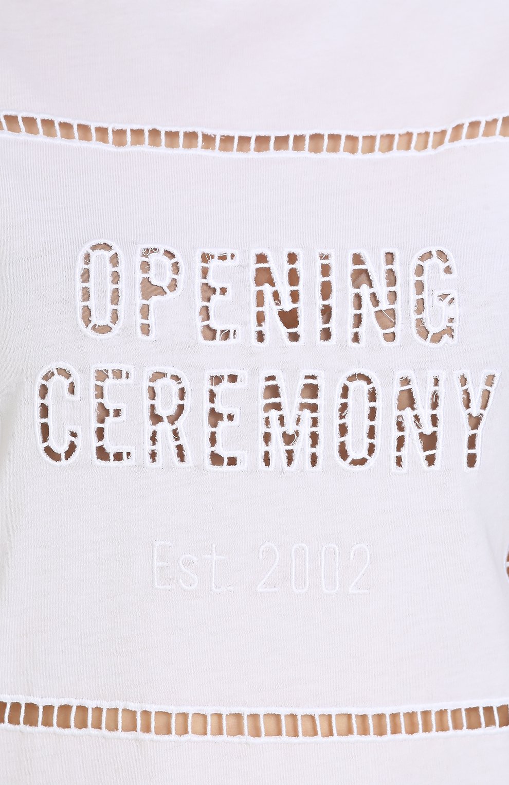 Хлопковая футболка с круглым вырезом и перфорацией OPENING CEREMONY, арт. S27TBA12098, фото 5