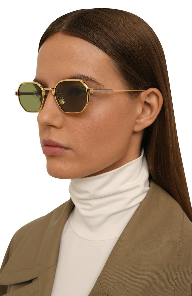 Женские солнцезащитные очки SATO EYEWEAR зеленого цвета, арт. TIMIR/S503 | Фото 2 (Региональные ограничения белый список (Axapta Mercury): Не проставлено; Нос: Не проставлено; Тип очков: С/з; Кросс-КТ: С/з-унисекс; Материал: Металл; Очки форма: Прямоугольные; Оптика Гендер: оптика-унисекс)