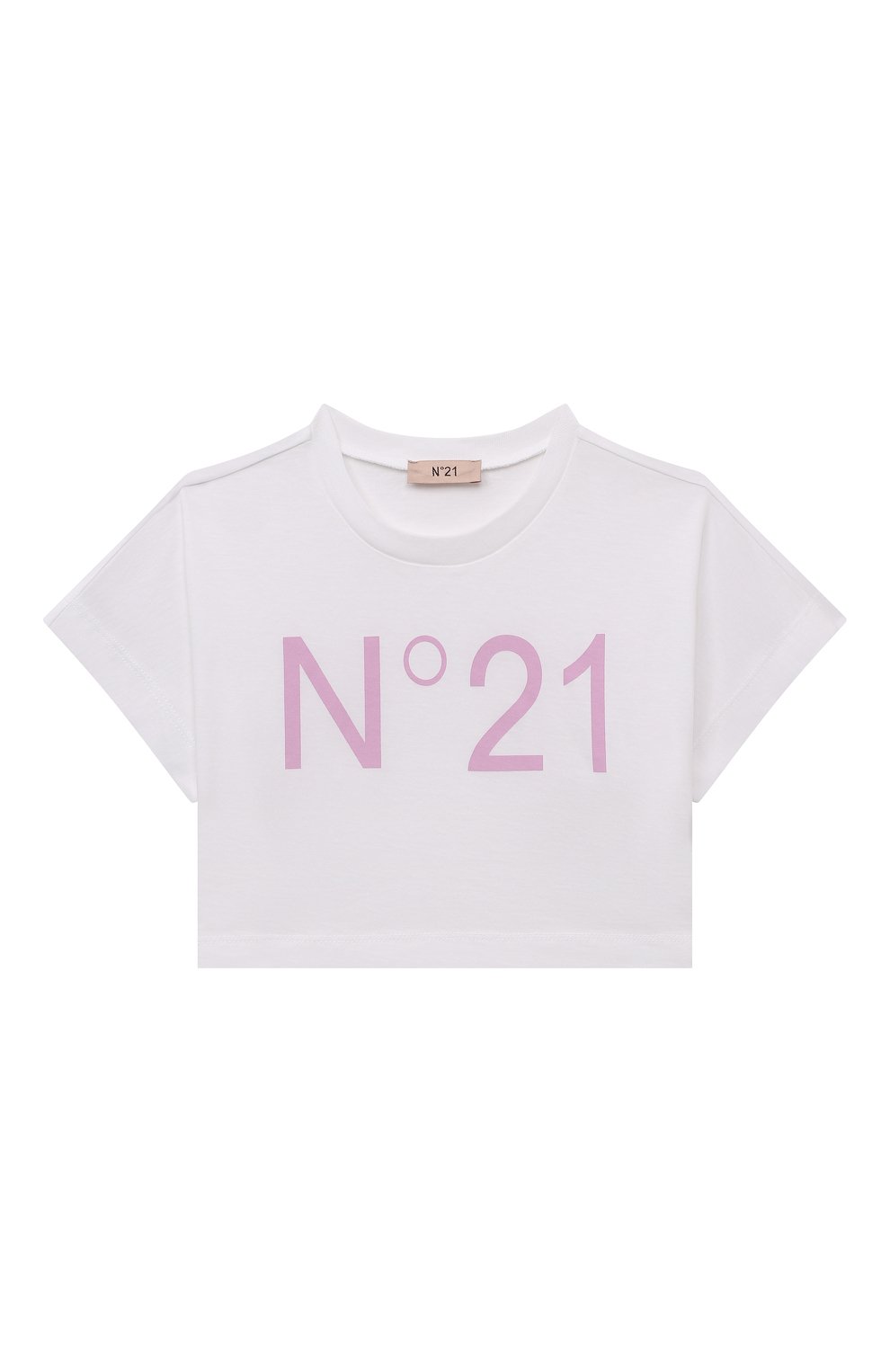 Укороченная футболка N21 белого цвета по цене 5995 руб., арт. N21558/N0153, фото 1 Укороченная футболка N21, арт. N21558/N0153, фото 1