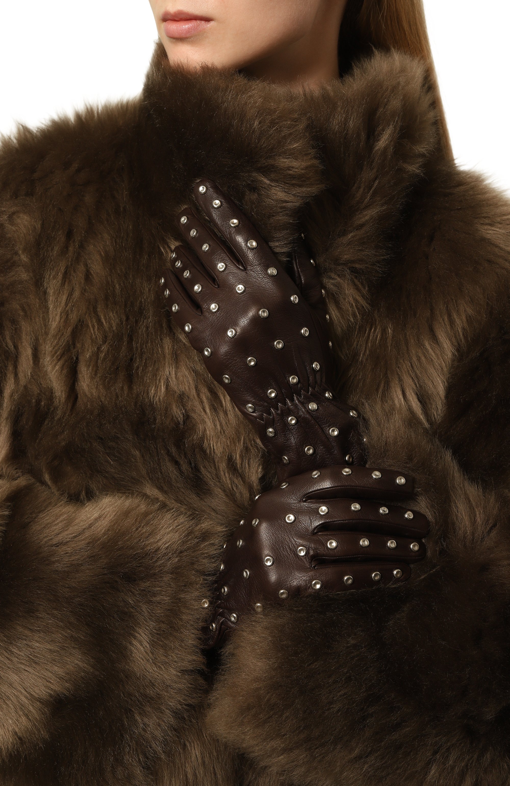 Кожаные перчатки BOTTEGA VENETA, арт. 649948/3V00F, фото 2