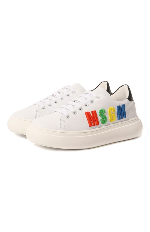

Кожаные кеды MSGM kids, Белый