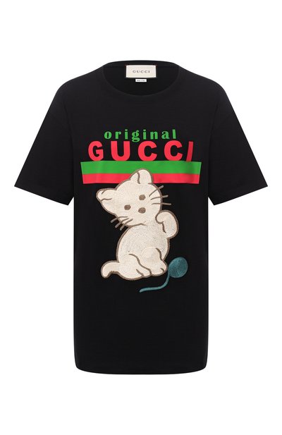 Женская хлопковая футболка GUCCI, арт. 615044/XJCRG
