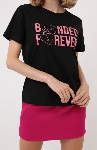 Хлопковая футболка REDVALENTINO черного цвета по цене 13300 руб., арт. UR3MG06V/59U, фото 3 Хлопковая футболка REDVALENTINO, арт. UR3MG06V/59U, фото 3