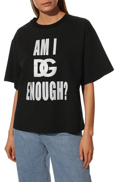 Футболка DOLCE & GABBANA черного цвета по цене 59850 руб., арт. F8048T/G7C1B, фото 3 Футболка DOLCE & GABBANA, арт. F8048T/G7C1B, фото 3