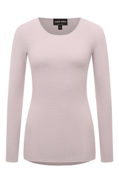 Женский пуловер из вискозы GIORGIO ARMANI светло-розового цвета, арт. 8NAM31/AM05Z | Фото 1 (Рукава: Длинные; Материал внешний: Синтетический материал, Вискоза; Длина (для топов): Стандартные; Материал сплава: Проставлено; Женское Кросс-КТ: Пуловер-одежда; Драгоценные камни: Проставл�ено; Стили: Кэжуэл)