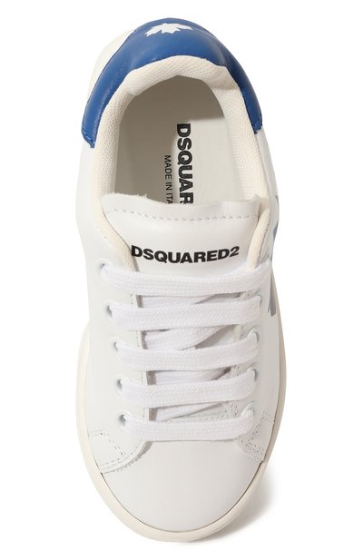 Кожаные кеды DSQUARED2 белого цвета по цене 26350 руб., арт. 75634/20-27, фото 4 Кожаные кеды DSQUARED2, арт. 75634/20-27, фото 4