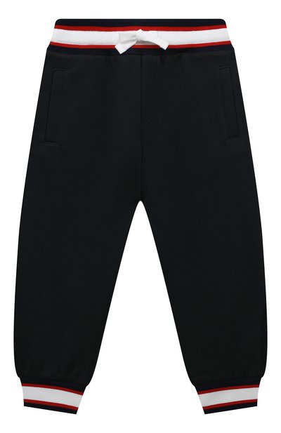 Хлопковые джоггеры DOLCE & GABBANA темно-синего цвета по цене 37200 руб., арт. L4JPFY/G7E1V/8-14, фото 1 Хлопковые джоггеры DOLCE & GABBANA, арт. L4JPFY/G7E1V/8-14, фото 1
