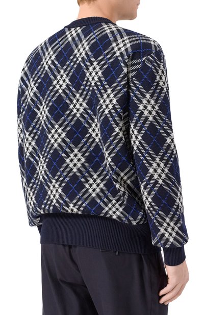 Шерстяной джемпер BURBERRY темно-синего цвета по цене 143500 руб., арт. 8110614, фото 4 Шерстяной джемпер BURBERRY, арт. 8110614, фото 4