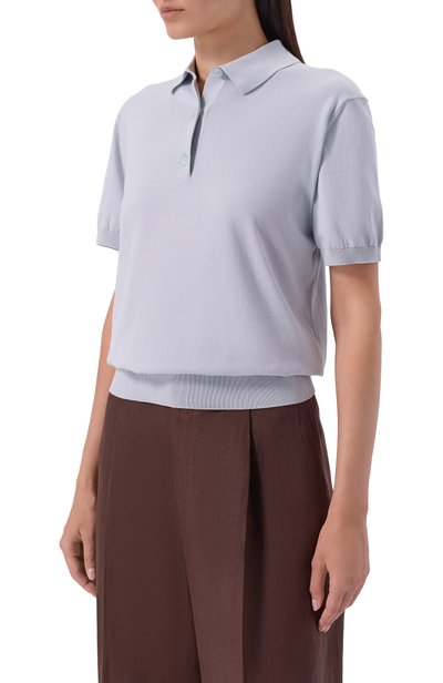 Хлопковое поло LORO PIANA голубого цвета по цене 161500 руб., арт. FAP2470, фото 3 Хлопковое поло LORO PIANA, арт. FAP2470, фото 3