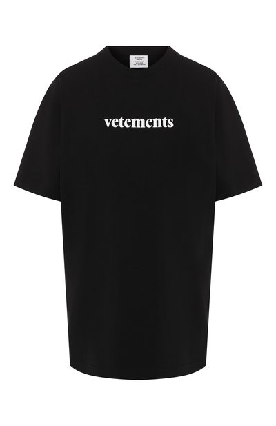 Женская хлопковая футболка VETEMENTS, арт. SS20TR305 1610/W/BLACK/WHITE