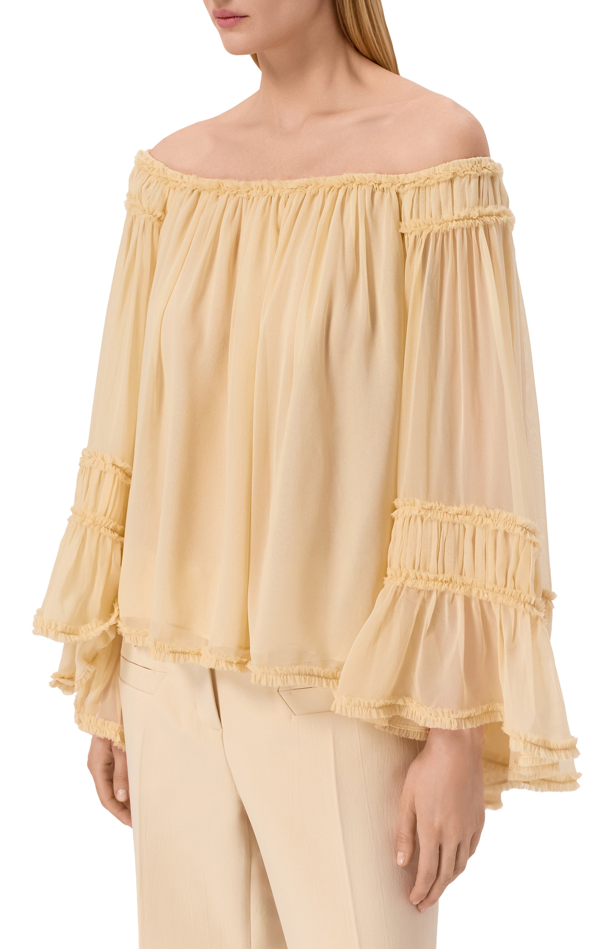 Шелковая блузка ZIMMERMANN цвета по цене 222000 руб., арт. 7174TC261, фото 3 Шелковая блузка ZIMMERMANN, арт. 7174TC261, фото 3