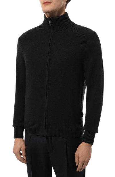 Кашемировый кардиган BOSS темно-синего цвета по цене 62150 руб., арт. 50526906, фото 3 Кашемировый кардиган BOSS, арт. 50526906, фото 3