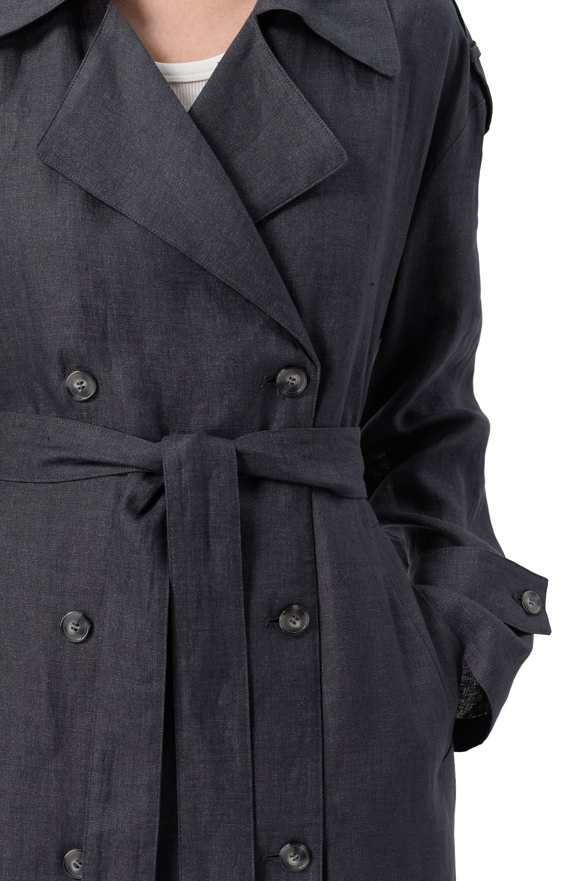 Льняной тренч 12 STOREEZ, арт. 132819, фото 5