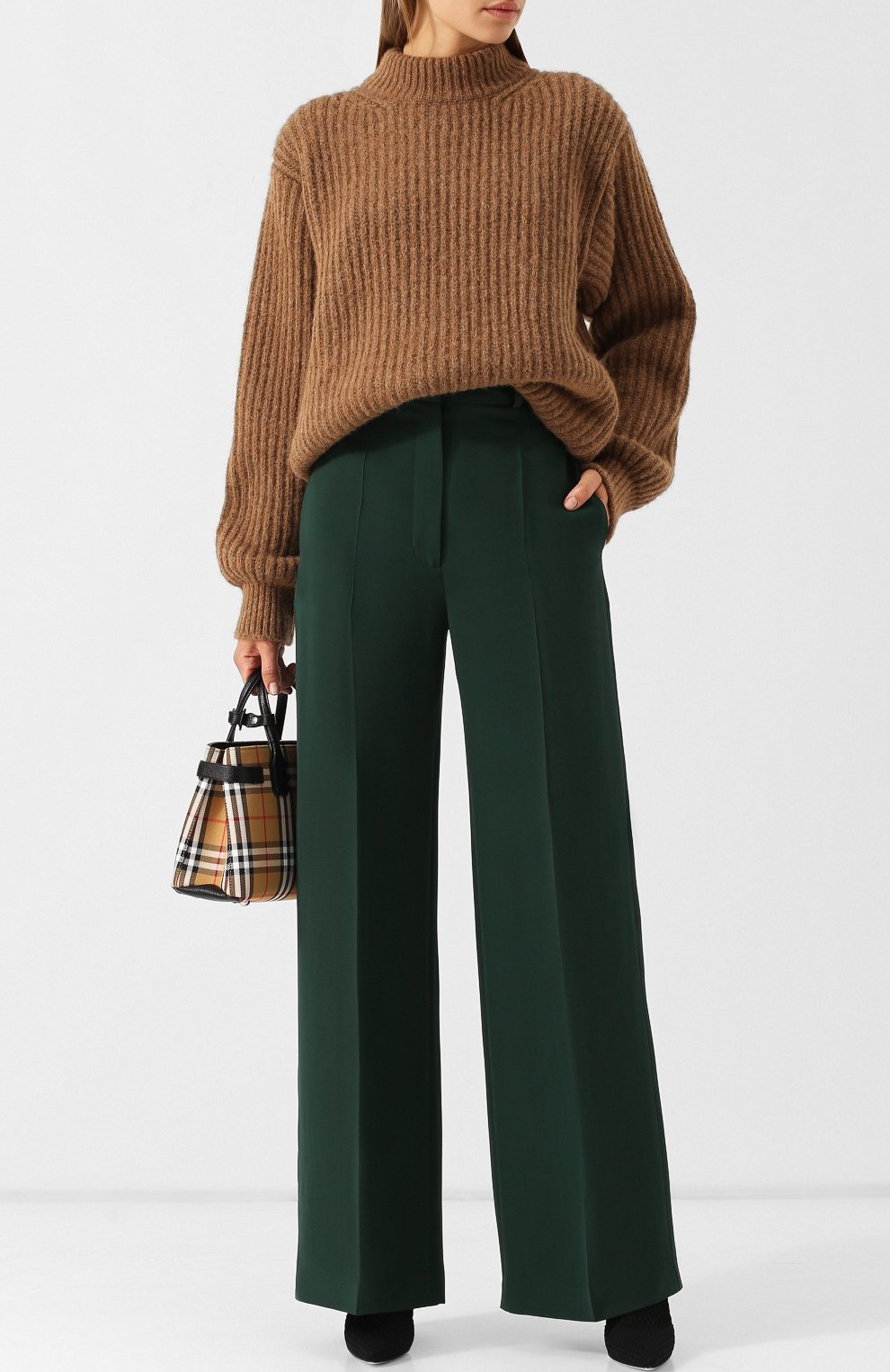 Брюки из смеси шелка и шерсти со стрелками BURBERRY, арт. 8001948, фото 2