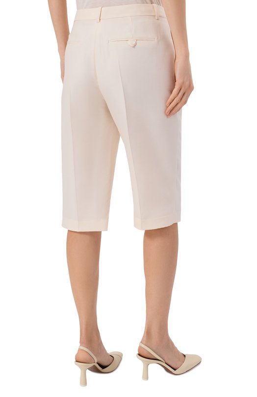 Шорты из шерсти и шелка 12 STOREEZ 137106 Кремовый  137106 Фото 4