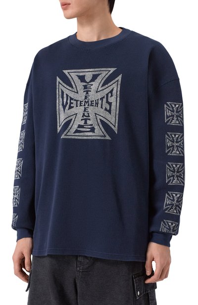 Хлопковый лонгслив VETEMENTS, арт. ME76LS182U/1220 JERSEY, фото 3
