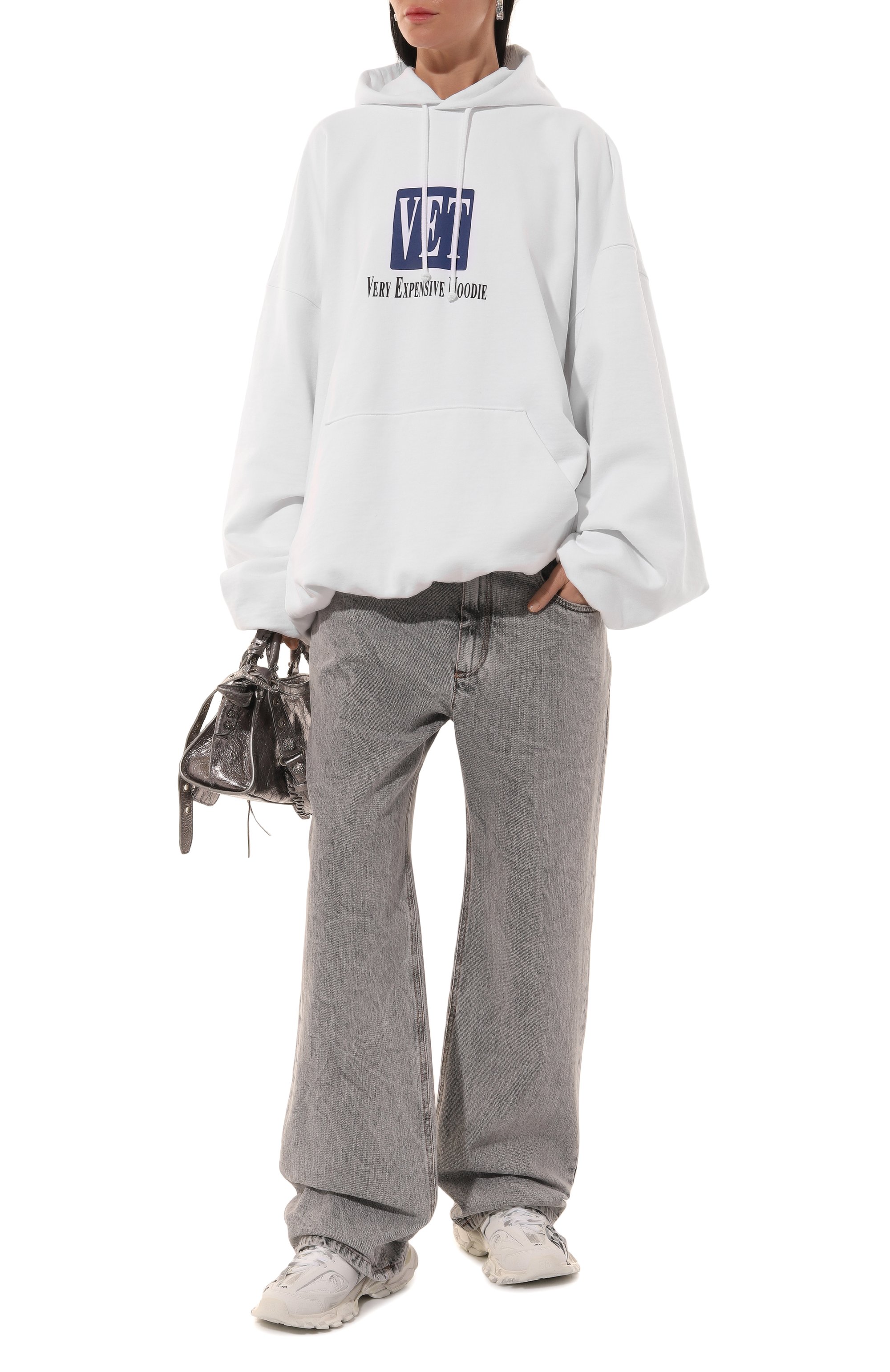Хлопковое худи VETEMENTS белого цвета по цене 91950 руб., арт. UA66HD640W, фото 2 Хлопковое худи VETEMENTS, арт. UA66HD640W, фото 2