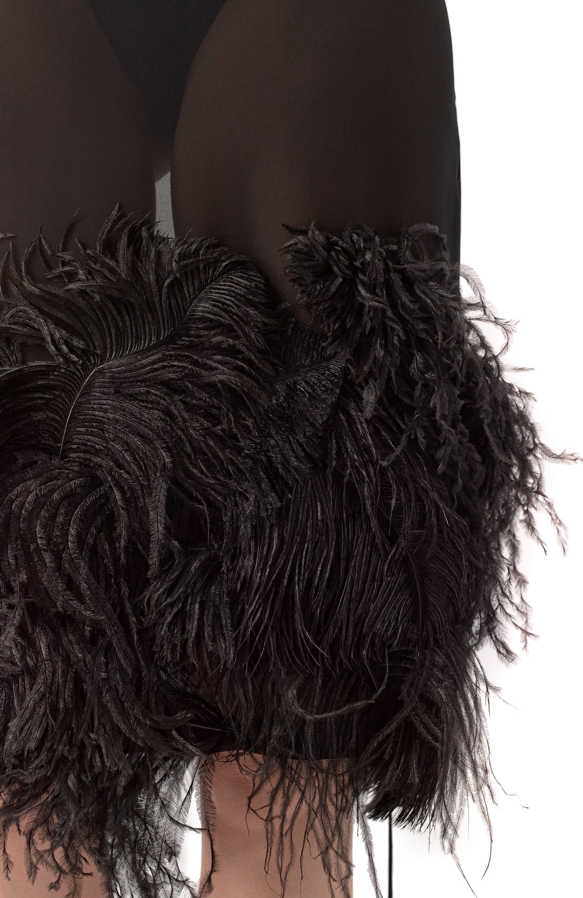 Юбка с отделкой перьями страуса THE ATTICO, арт. 250WCS00264/PAA085RA, фото 5