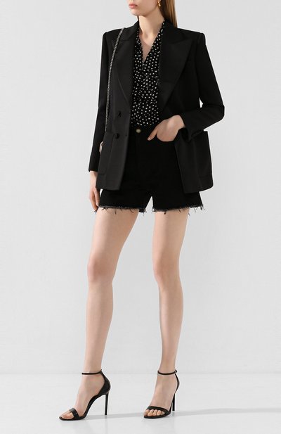 Шерстяной жакет SAINT LAURENT черного цвета по цене 331500 руб., арт. 618771/Y512W, фото 2 Шерстяной жакет SAINT LAURENT, арт. 618771/Y512W, фото 2