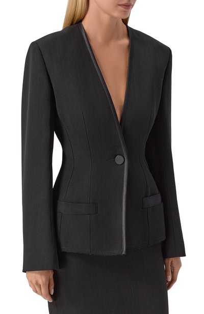 Жакет из вискозы и шелка LANVIN черного цвета по цене 389500 руб., арт. RW-JA0057-6314-E26, фото 3 Жакет из вискозы и шелка LANVIN, арт. RW-JA0057-6314-E26, фото 3