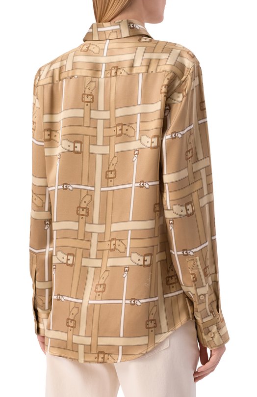 Атласная блузка Burberry 8120036 Бежевый  8120036 Фото 4
