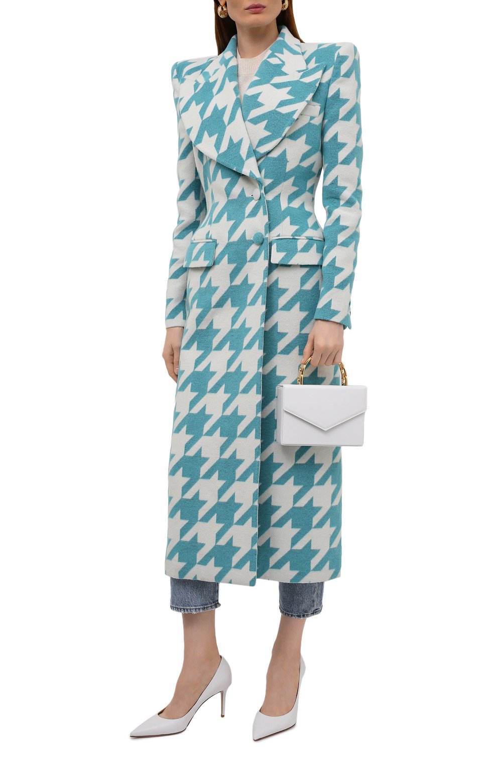 Пальто GIUSEPPE DI MORABITO бирюзового цвета по цене 108500 руб., арт. PF21026C0-107, фото 2 Пальто GIUSEPPE DI MORABITO, арт. PF21026C0-107, фото 2