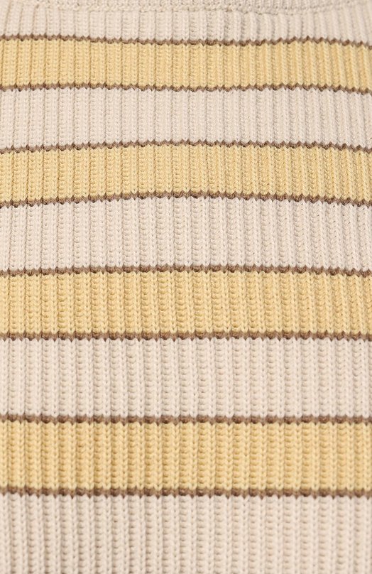 Хлопковый пуловер Brunello Cucinelli M1919B1331 Жёлтый  M1919B1331 Фото 5