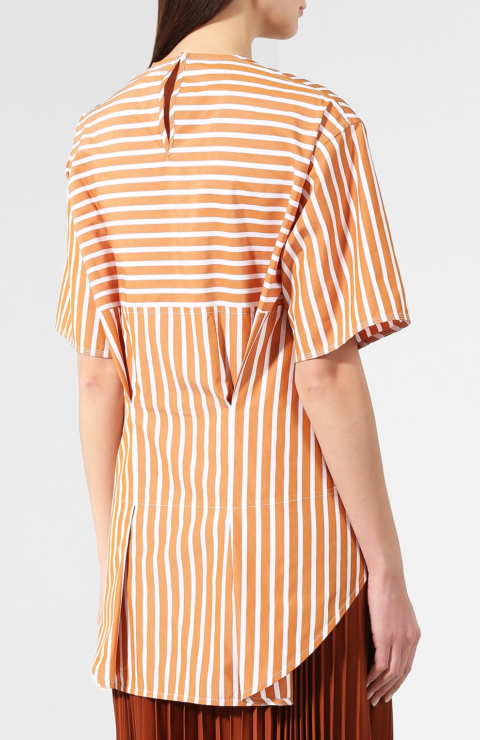 Хлопковый топ VICTORIA BECKHAM, арт. TP TSH 1828 MSS19 PIQUE STRIPE, фото 4